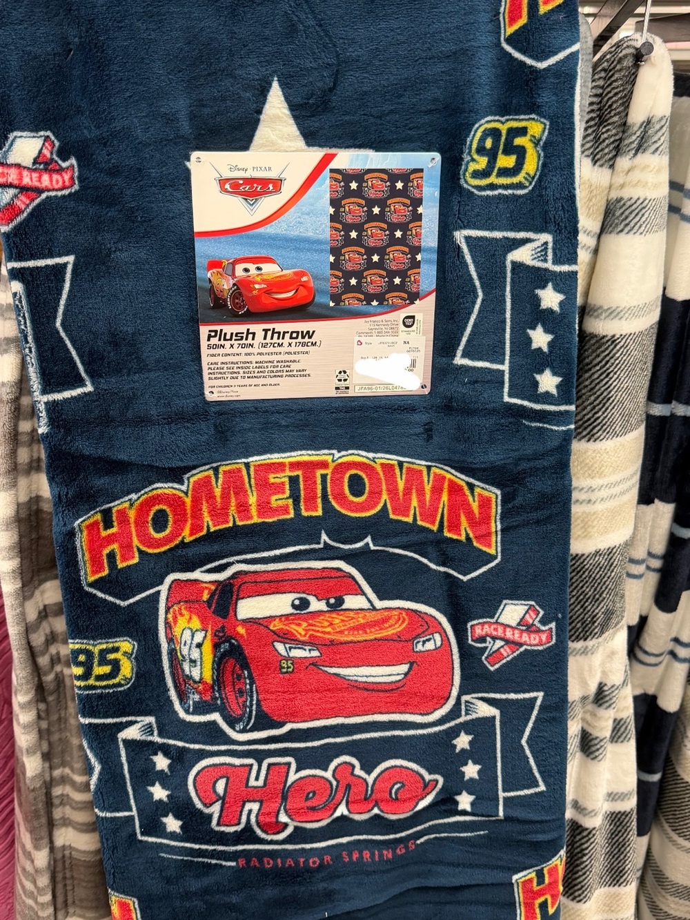 Disney Cars 'Hometown Hero' Plush Throw - Navy, Red & Yellow